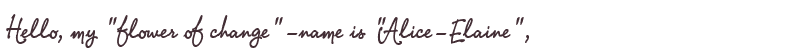 Welcome to Alice-Elaine