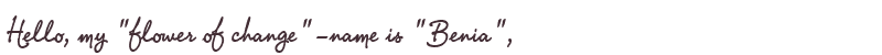 Greetings from Benia