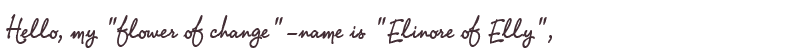 Greetings from Elinore of Elly